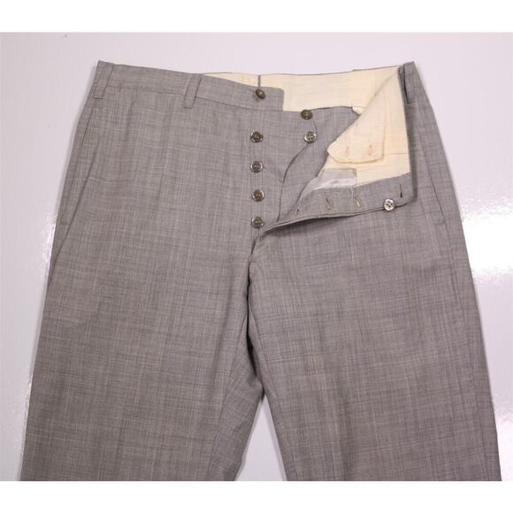 Antico Pantalone Napoli Light Gray Button-Fly Wool Dress Pants Trousers 33x28 - Picture 5 of 6